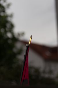 Flag with light from the front